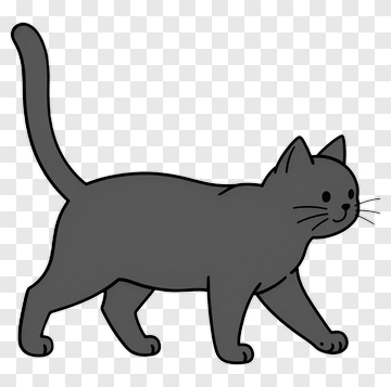 Cartoon Black Cat PNG