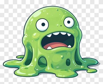 Cartoon Slime Character With Open Mouth PNG