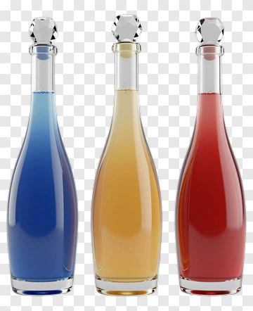 Colorful Bottles Of Beverage PNG