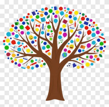 Colorful Tree With Decorative Elements PNG