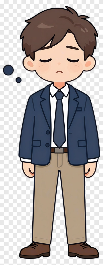 Cartoon Businessman Thinking PNG