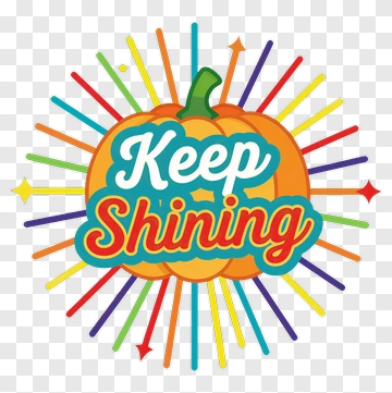Keep Shining Pumpkin With Colorful Rays PNG