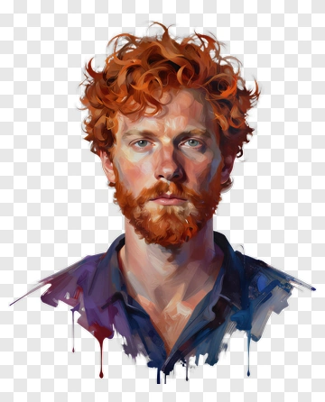 Portrait Of A Man With Red Hair And Beard PNG