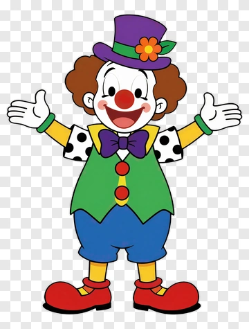 Cartoon Clown With Open Arms PNG