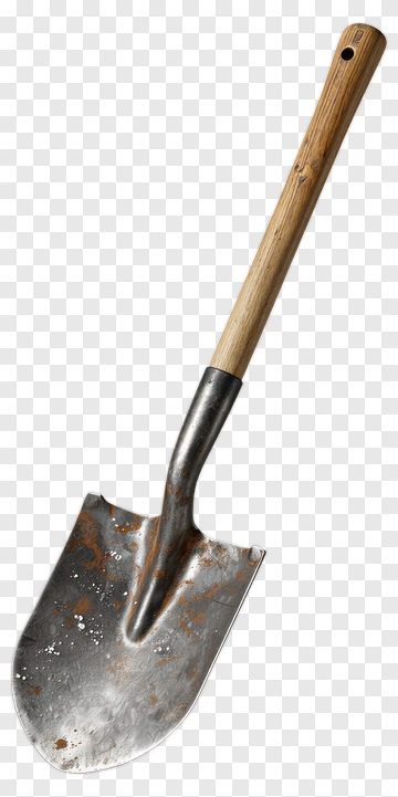 Garden Shovel With Wooden Handle PNG