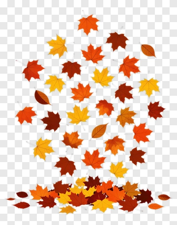 Colorful Autumn Leaves Falling PNG
