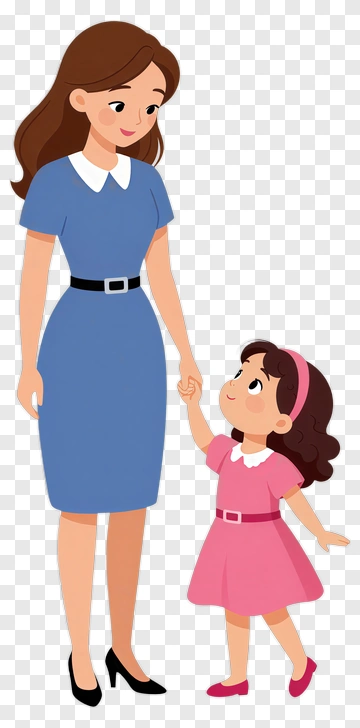 Happy Mother And Daughter Holding Hands PNG