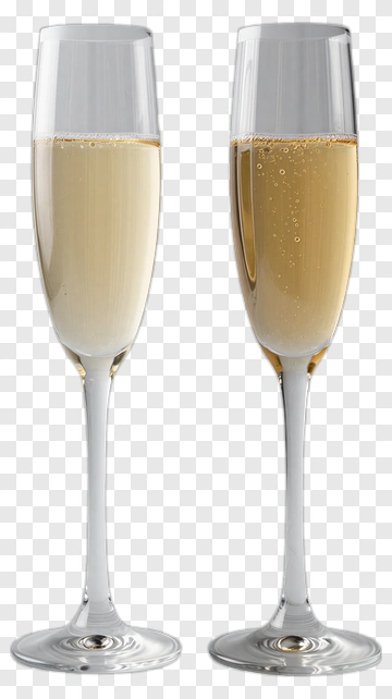 Champagne Flutes With Bubbly Drink PNG