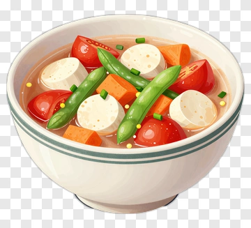 Vegetable Soup In A White Bowl PNG