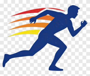 Running Athlete Silhouette With Motion Lines PNG