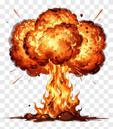 Cartoon Explosion Cloud PNG