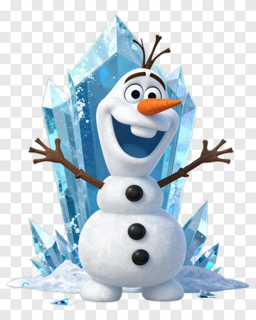Cartoon Snowman With Ice Crystals PNG