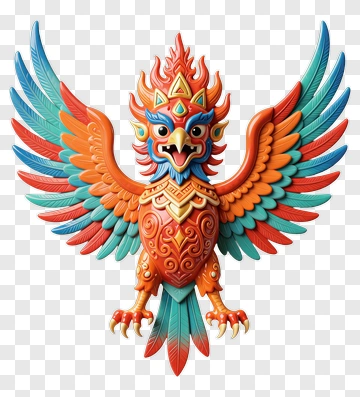 Colorful Phoenix Sculpture PNG