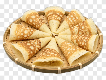 Basket Of Delicious Crepes PNG