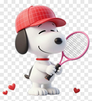 Cartoon Dog Holding A Tennis Racket PNG