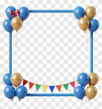 Colorful Balloon Frame With Party Decorations PNG