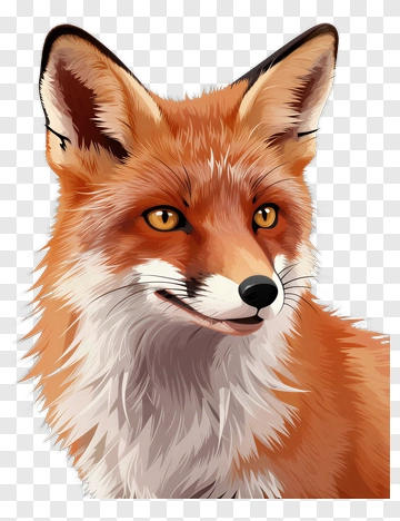 Realistic Fox Portrait PNG