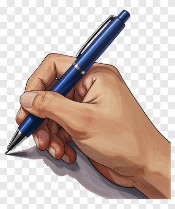 Hand Holding A Blue Pen PNG