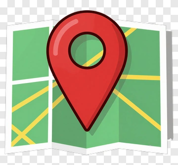 Map With Red Location Pin PNG