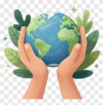 Hands Holding A Globe Surrounded By Leaves PNG