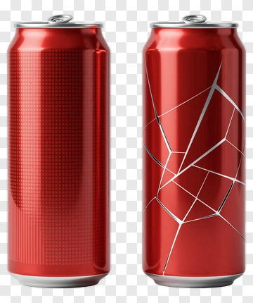 Red Soda Can With Abstract Design PNG