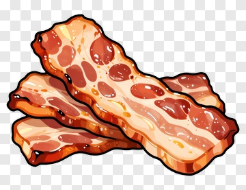 Cartoon Bacon Strips PNG