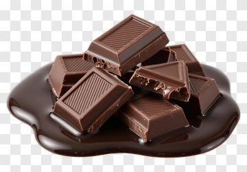 Chocolate Pieces On Melted Chocolate PNG