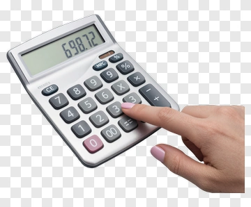 Calculator With Hand Entering A Value PNG