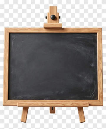 Wooden Easel With Blank Chalkboard PNG