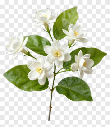 White Jasmine Flower Branch PNG