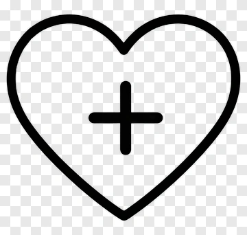 Heart Outline With Plus Sign PNG