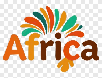 Colorful Africa Text Design PNG