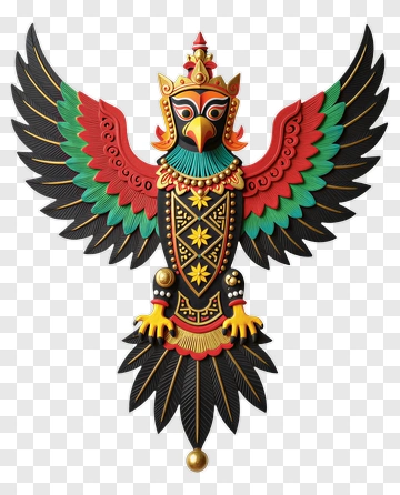 Colorful Mythical Bird Sculpture PNG