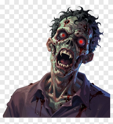 Zombie With Red Eyes And Blood PNG