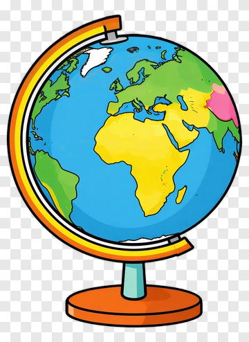 Colorful Globe On Stand PNG