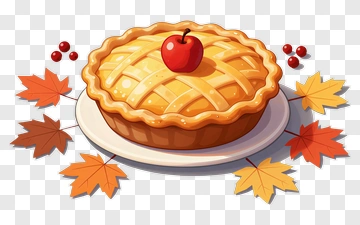 Apple Pie With Autumn Leaves PNG