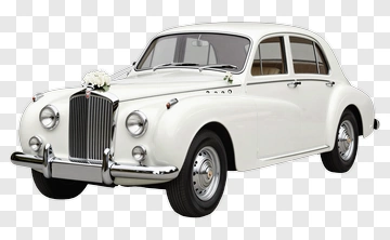 Classic White Wedding Car PNG