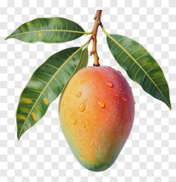 Realistic Mango With Water Droplets PNG