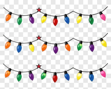Colorful Christmas String Lights PNG