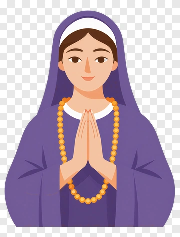 Religious Woman With Praying Gesture PNG