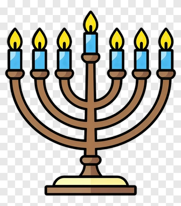 Menorah With Blue Candles PNG