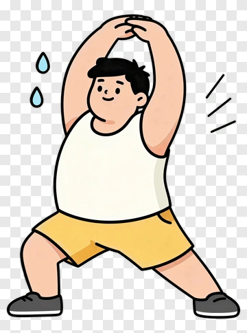 Cartoon Boy Stretching PNG