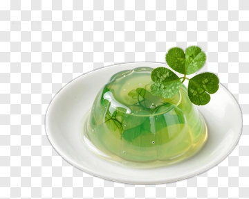 Green Jelly With Clover Leaf PNG