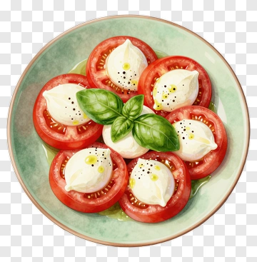 Caprese Salad With Fresh Mozzarella And Basil PNG