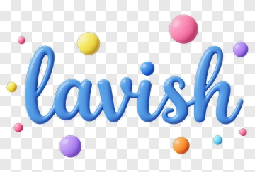 Colorful Lavish Text With Decorative Bubbles PNG