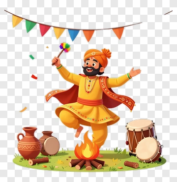 Dancing Man In Traditional Attire With Drums And Fire PNG