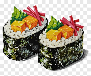 Colorful Sushi Rolls With Vegetables PNG