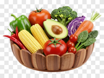 Colorful Vegetable Basket PNG