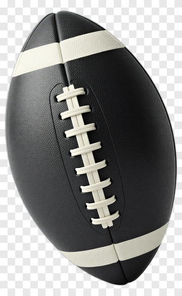 Black Football With White Stripes PNG