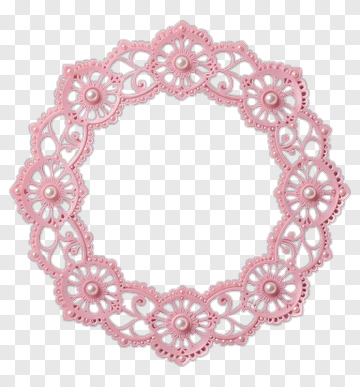 Pink Decorative Lace Wreath PNG